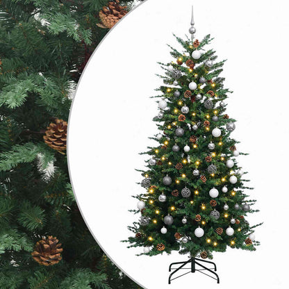 vidaXL Artificial Hinged Christmas Tree 180 cm 300 LEDs Warm White