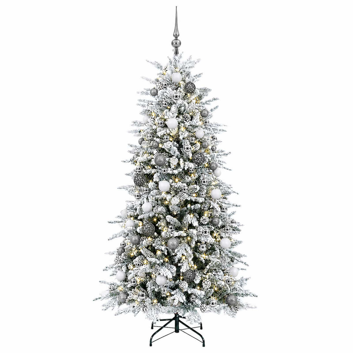 vidaXL Artificial Christmas Tree with Bauble 210 cm 300 LEDs