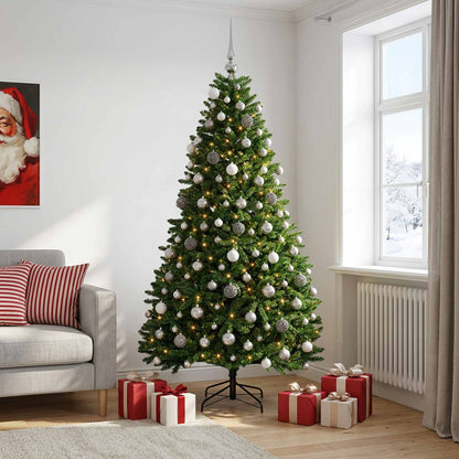vidaXL Artificial Christmas Tree Mid-green with Bauble 240 cm 300 LEDs