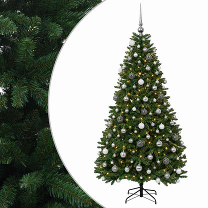 vidaXL Artificial Christmas Tree Mid-green with Bauble 240 cm 300 LEDs