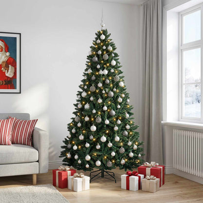 vidaXL Artificial Christmas Tree Dark Green with Bauble 210 cm