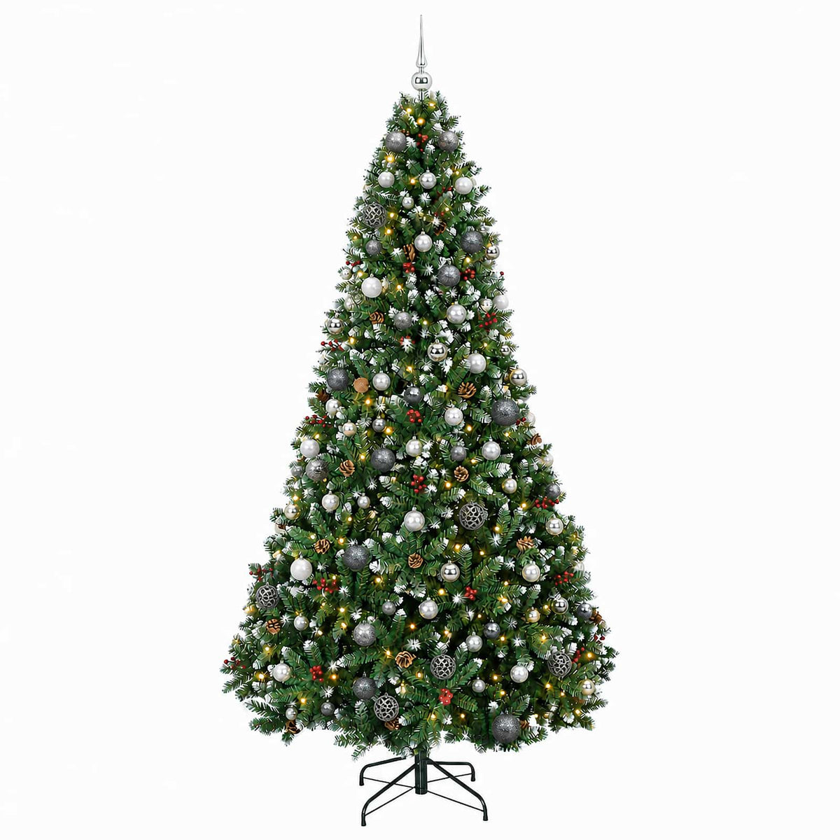vidaXL Artificial Christmas Tree with Bauble 210 cm 300 LEDs