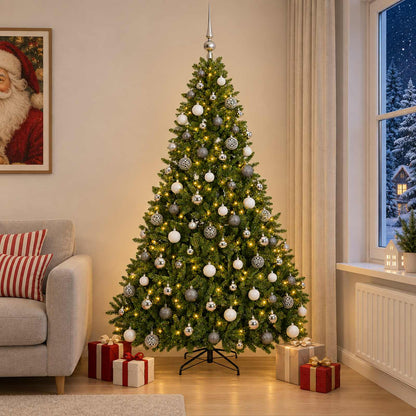 vidaXL Artificial Christmas Tree Light Green with Baubles 300 cm