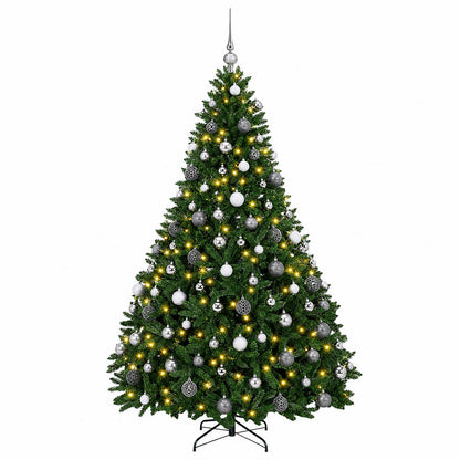 vidaXL Artificial Christmas Tree Mid-green with Bauble 180 cm 300 LEDs