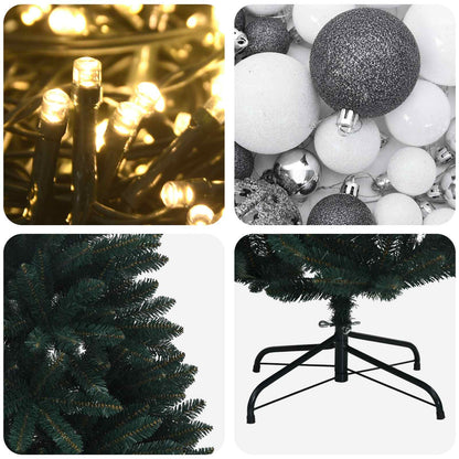 vidaXL Artificial Dark Green Christmas Tree with Baubles 180 cm