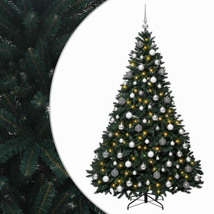 vidaXL Artificial Dark Green Christmas Tree with Baubles 180 cm