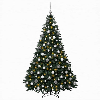 vidaXL Artificial Dark Green Christmas Tree with Baubles 180 cm