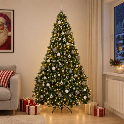 vidaXL Artificial Christmas Tree with Bauble 210 cm 300 LEDs