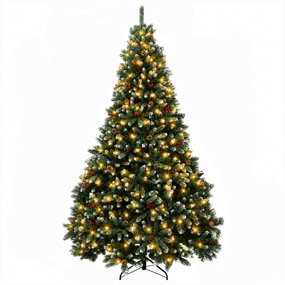 vidaXL Artificial Hinged Christmas Tree 300 cm 300 LEDs Warm White