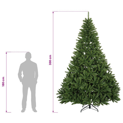 vidaXL Artificial Hinged Christmas Tree 300 cm 300 LEDs Warm White