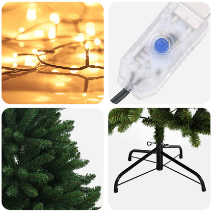vidaXL Artificial Hinged Christmas Tree 270 cm 300 LEDs Warm White