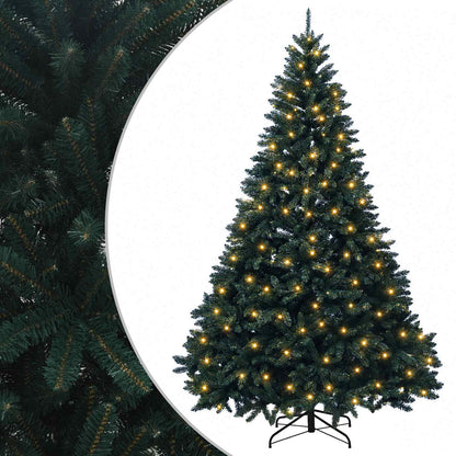 vidaXL Artificial Hinged Christmas Tree Dark Green 300 cm 600 LEDs