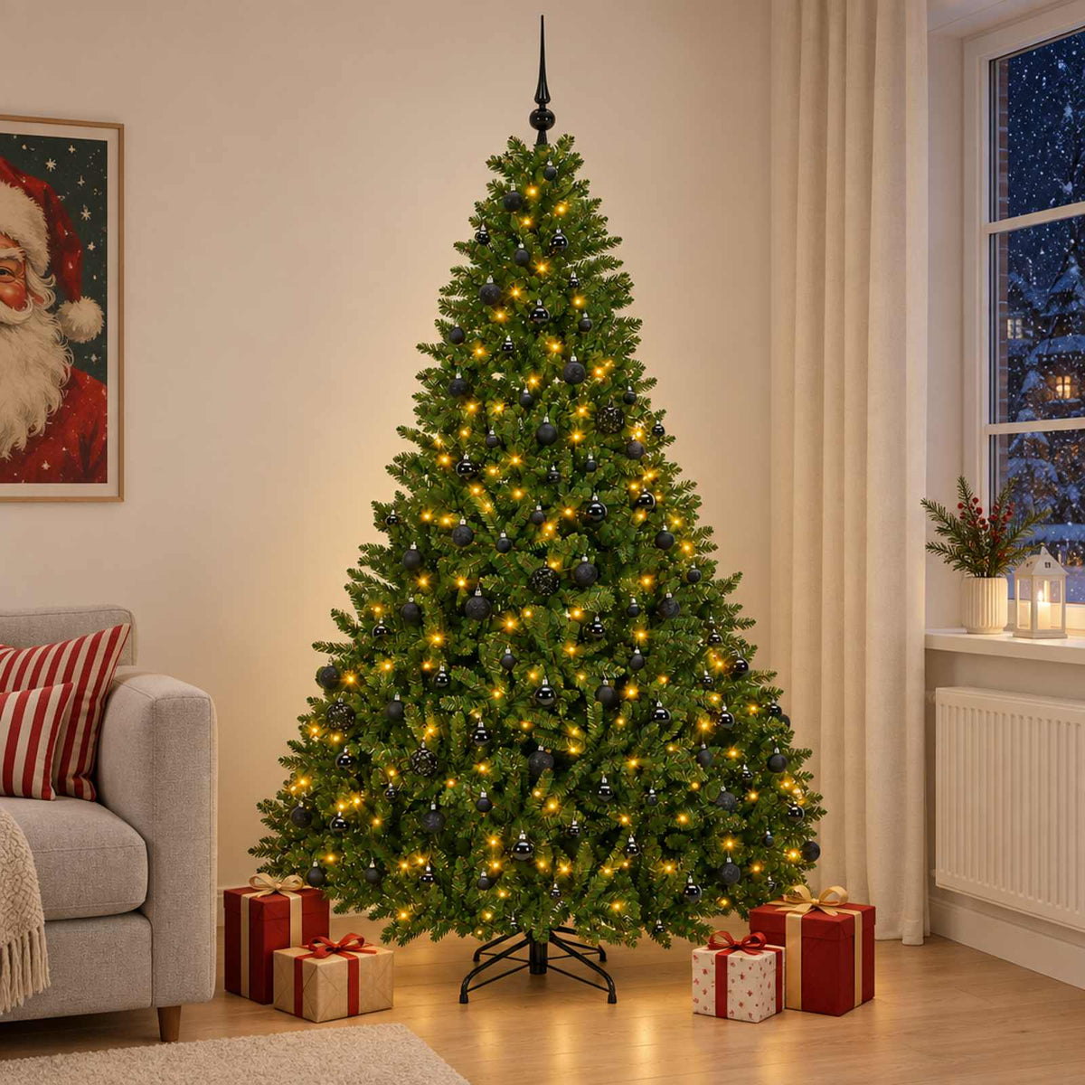 vidaXL Artificial Christmas Tree Light Green with Baubles 300 cm
