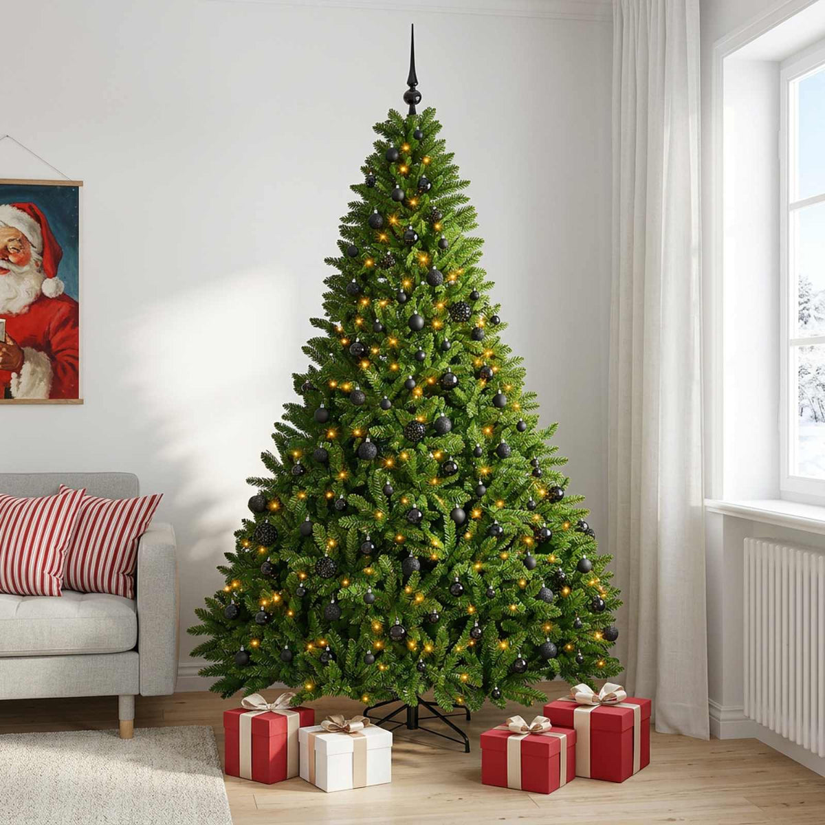 vidaXL Artificial Christmas Tree Light Green with Baubles 300 cm