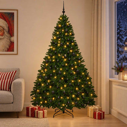 vidaXL Artificial Christmas Tree Mid-green with Ornament 270 cm