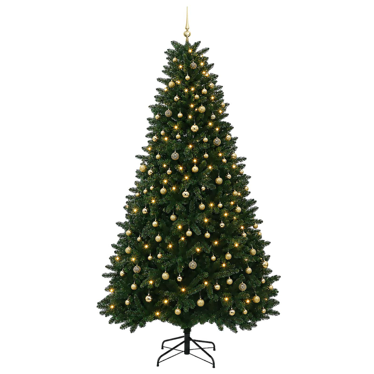vidaXL Artificial Christmas Tree Mid-green with Bauble 270 cm 600 LEDs