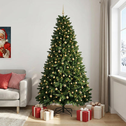 vidaXL Artificial Christmas Tree Mid-green with Bauble 270 cm 600 LEDs