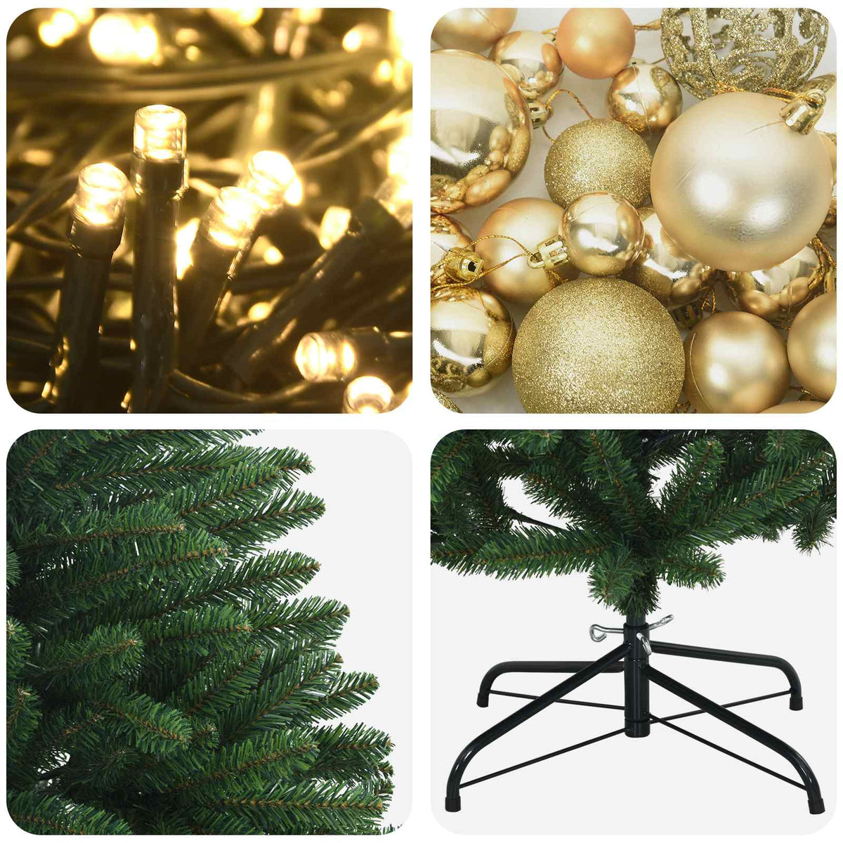 vidaXL Artificial Christmas Tree Mid-green with Bauble 300 cm 600 LEDs