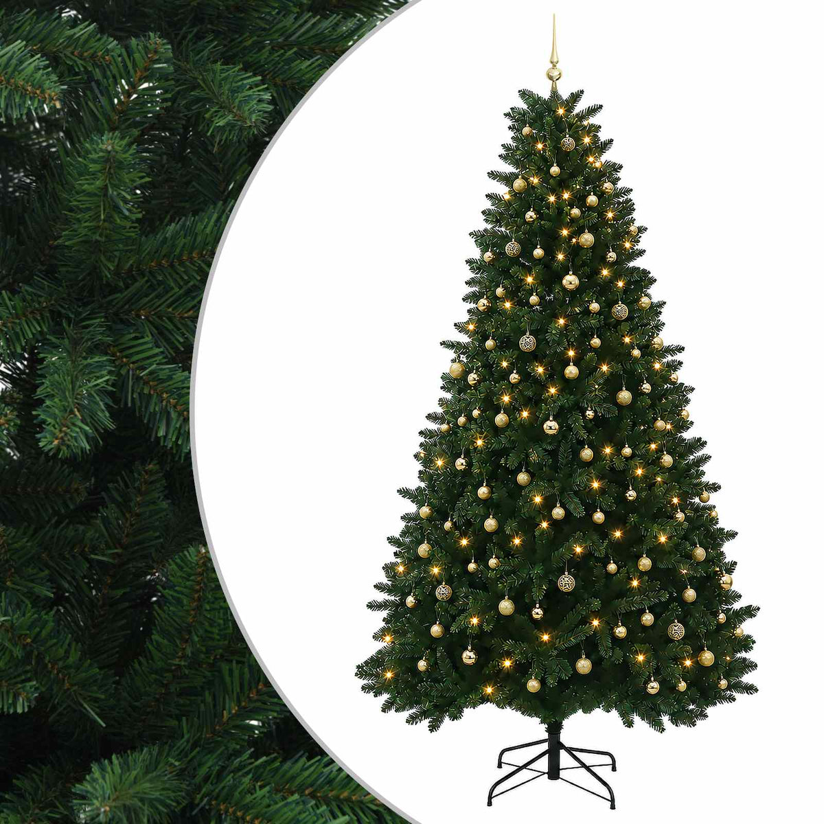 vidaXL Artificial Christmas Tree Mid-green with Bauble 300 cm 600 LEDs