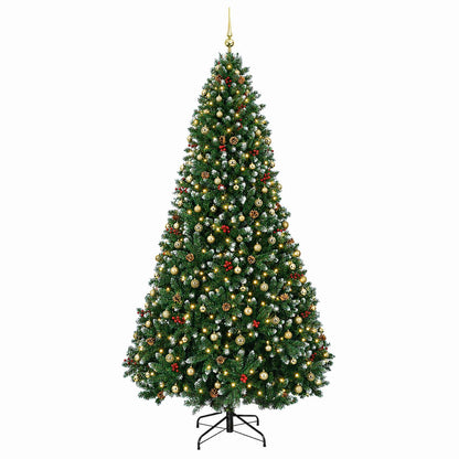 vidaXL Artificial Green Christmas Tree with Baubles 270 cm 300 LEDs