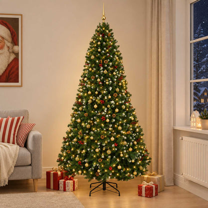 vidaXL Artificial Green Christmas Tree with Baubles 300 cm 300 LEDs