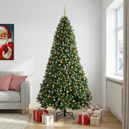 vidaXL Artificial Green Christmas Tree with Baubles 300 cm 300 LEDs
