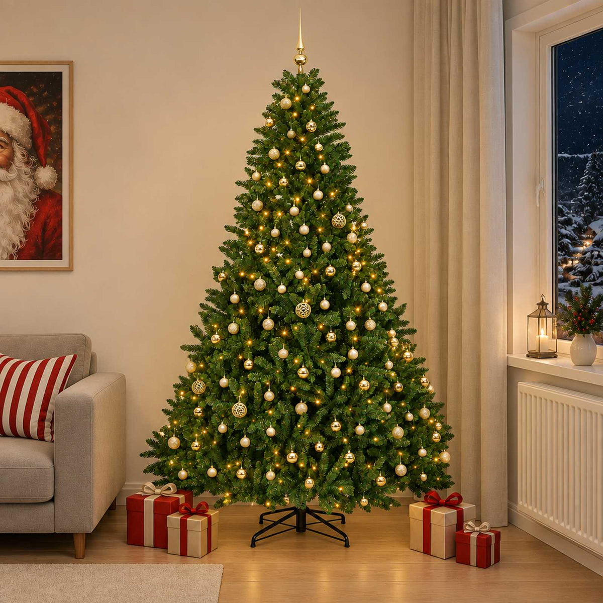 vidaXL Artificial Christmas Tree Light Green with Bauble 300 cm