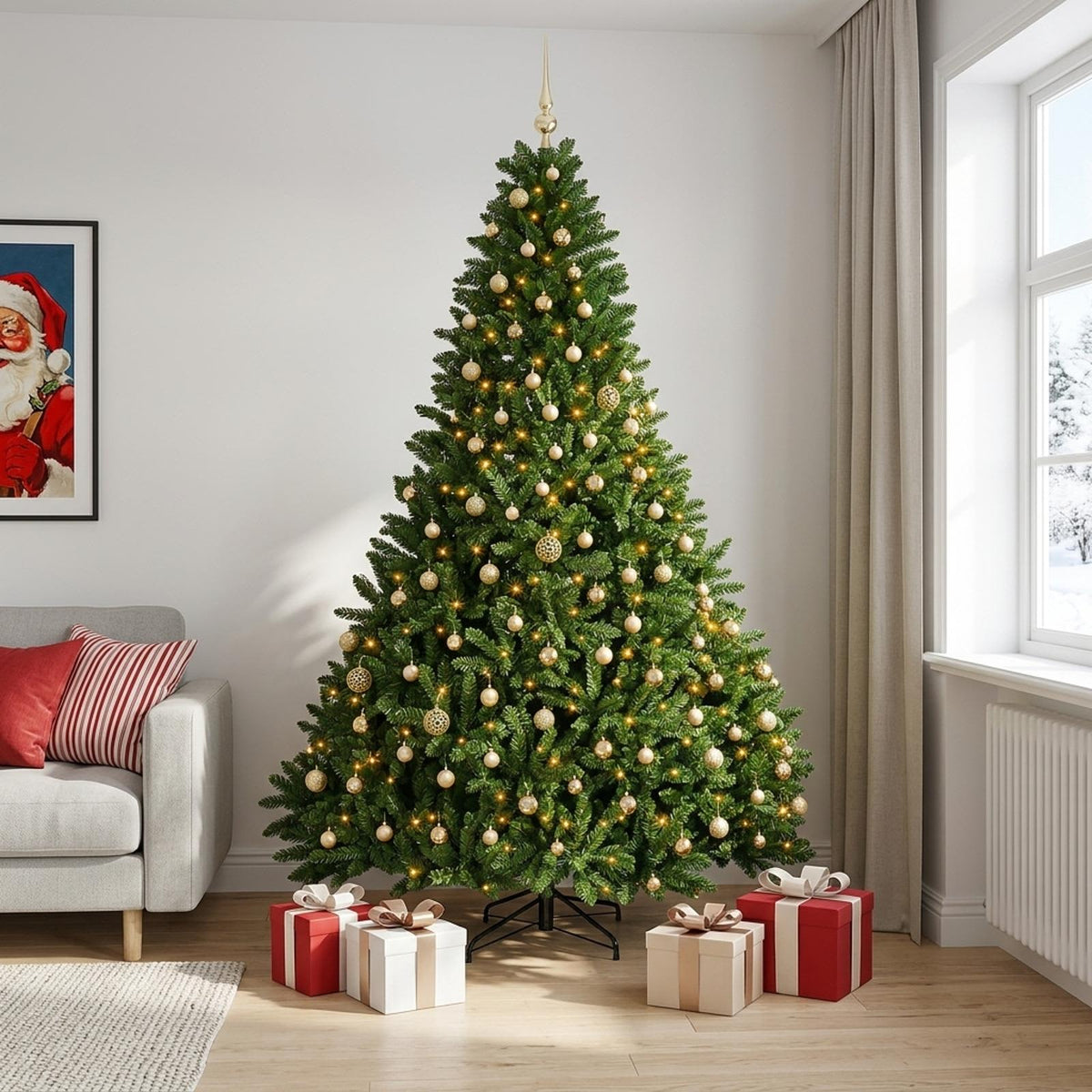 vidaXL Artificial Christmas Tree Light Green with Bauble 270 cm