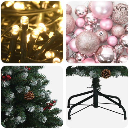vidaXL Artificial Green Christmas Tree with Ornaments 300 cm 300 LEDs