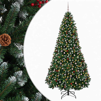 vidaXL Artificial Green Christmas Tree with Ornaments 300 cm 300 LEDs