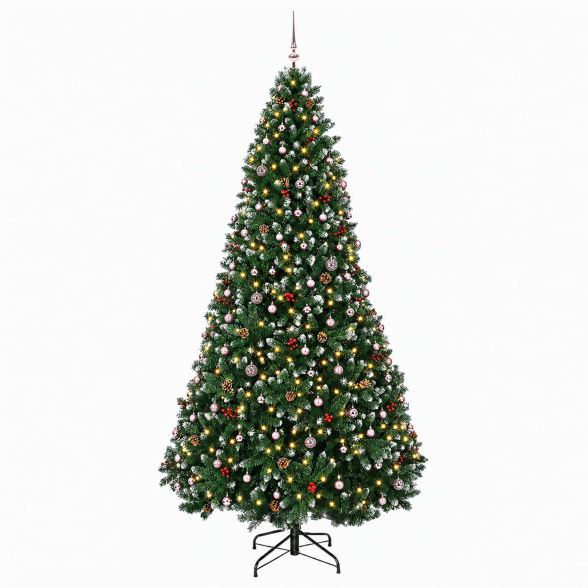 vidaXL Artificial Green Christmas Tree with Ornaments 300 cm 300 LEDs