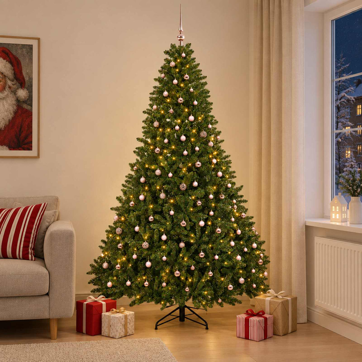 vidaXL Artificial Christmas Tree Light Green with Bauble 270 cm