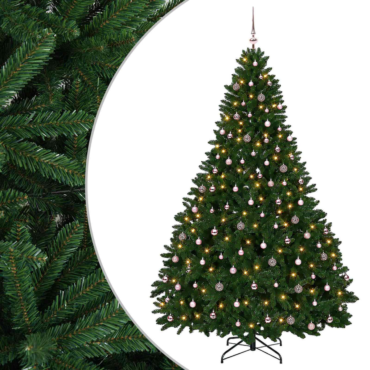vidaXL Artificial Christmas Tree Mid-green with Ornament 270 cm