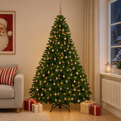 vidaXL Artificial Christmas Tree Mid-green with Ornament 270 cm