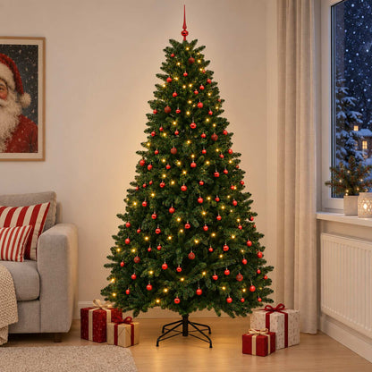 vidaXL Artificial Christmas Tree Mid-green with Bauble 300 cm 600 LEDs