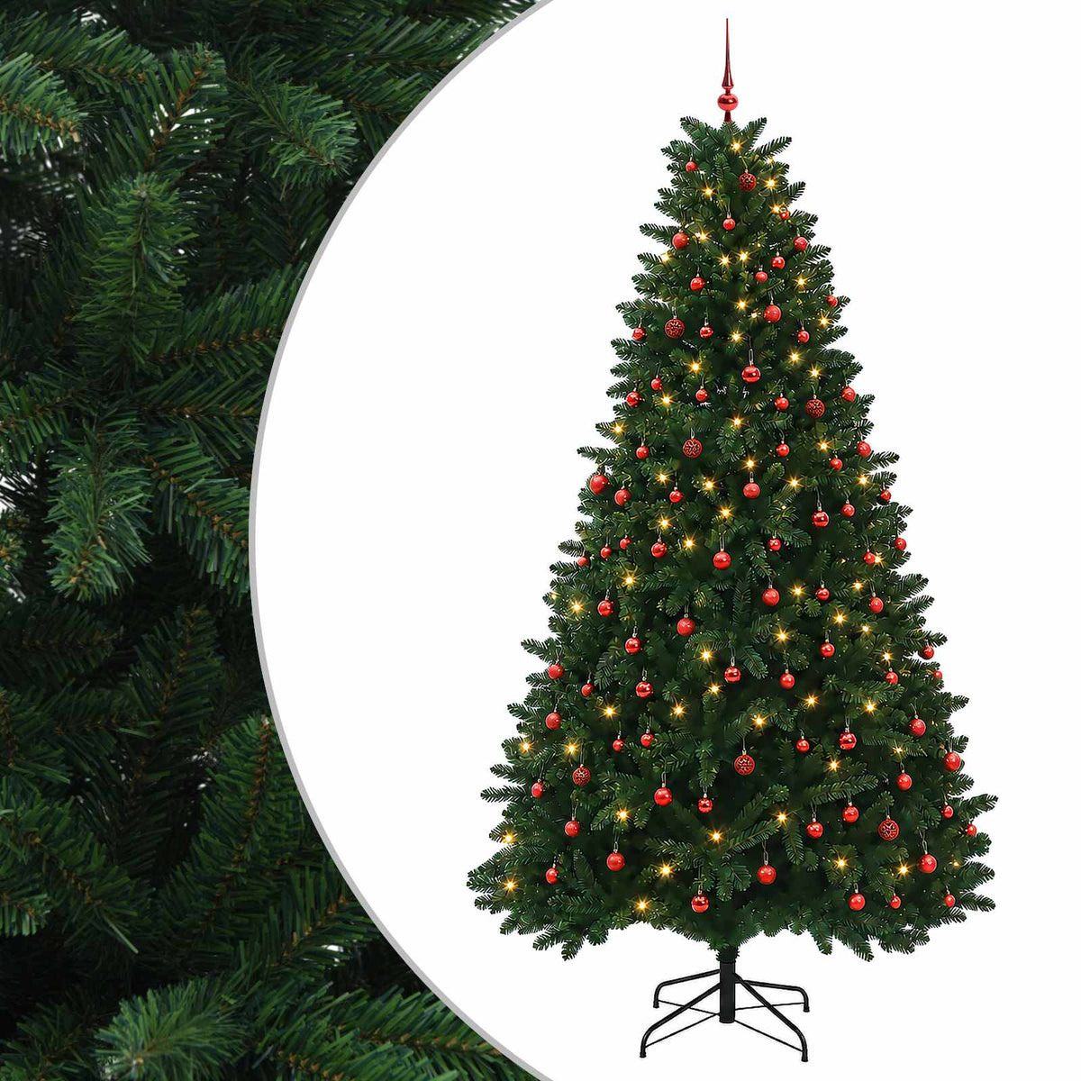 vidaXL Artificial Christmas Tree Mid-green with Bauble 300 cm 600 LEDs