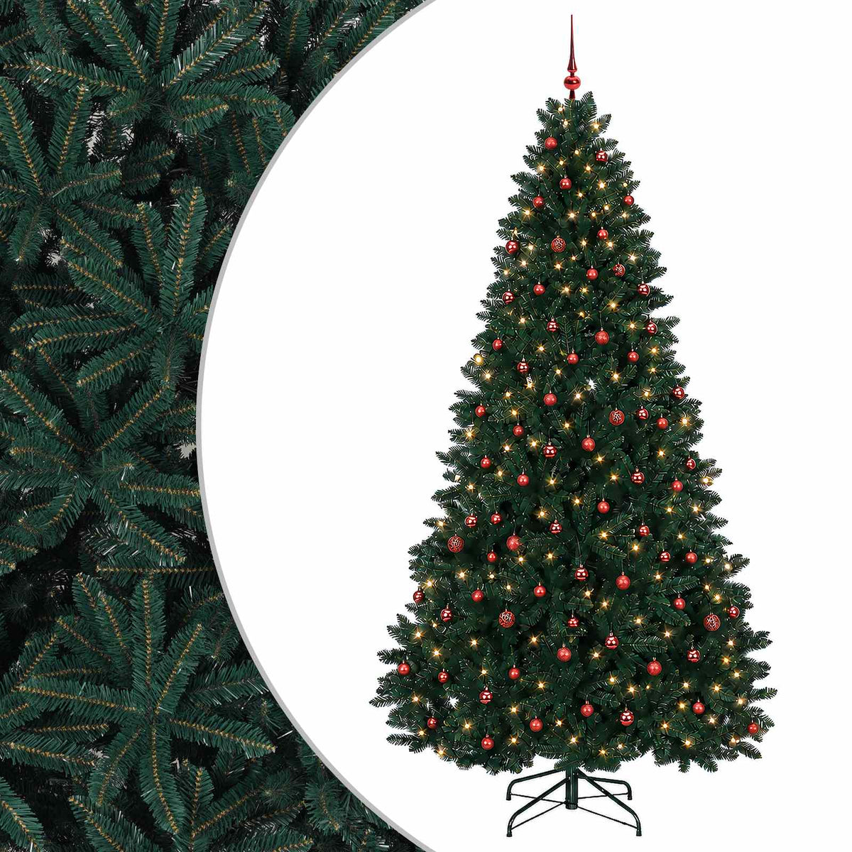vidaXL Artificial Christmas Tree Dark Green with Bauble 270 cm
