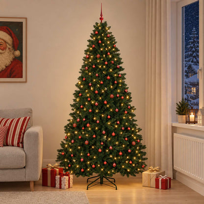 vidaXL Artificial Christmas Tree Dark Green with Bauble 300 cm
