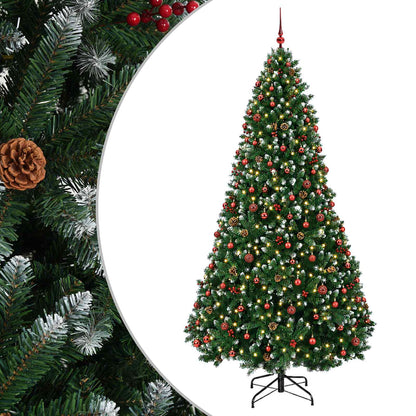 vidaXL Artificial Christmas Tree Green with Baubles 270 cm 300 LEDs