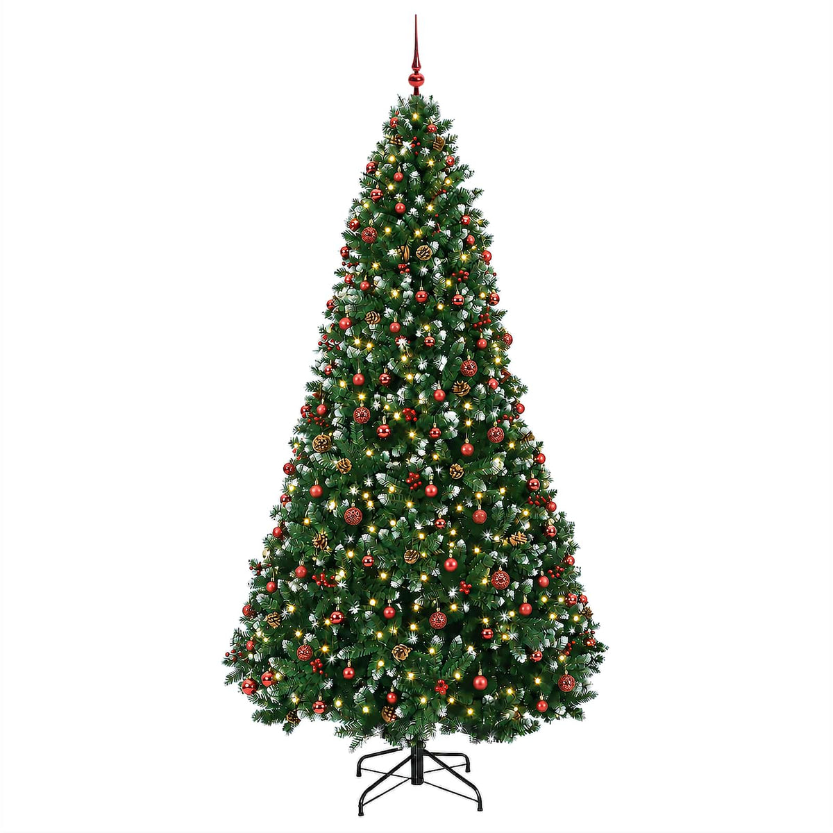 vidaXL Artificial Christmas Tree Green with Baubles 300 cm 300 LEDs