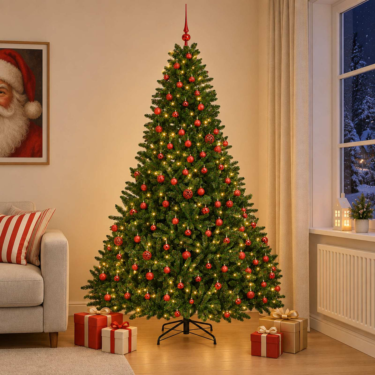 vidaXL Artificial Christmas Tree Light Green with Bauble 270 cm