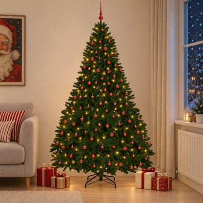vidaXL Artificial Christmas Tree Mid-green with Ornament 270 cm