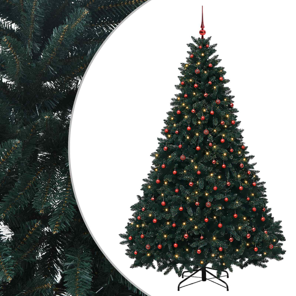 vidaXL Artificial Christmas Tree Dark Green with Bauble 270 cm