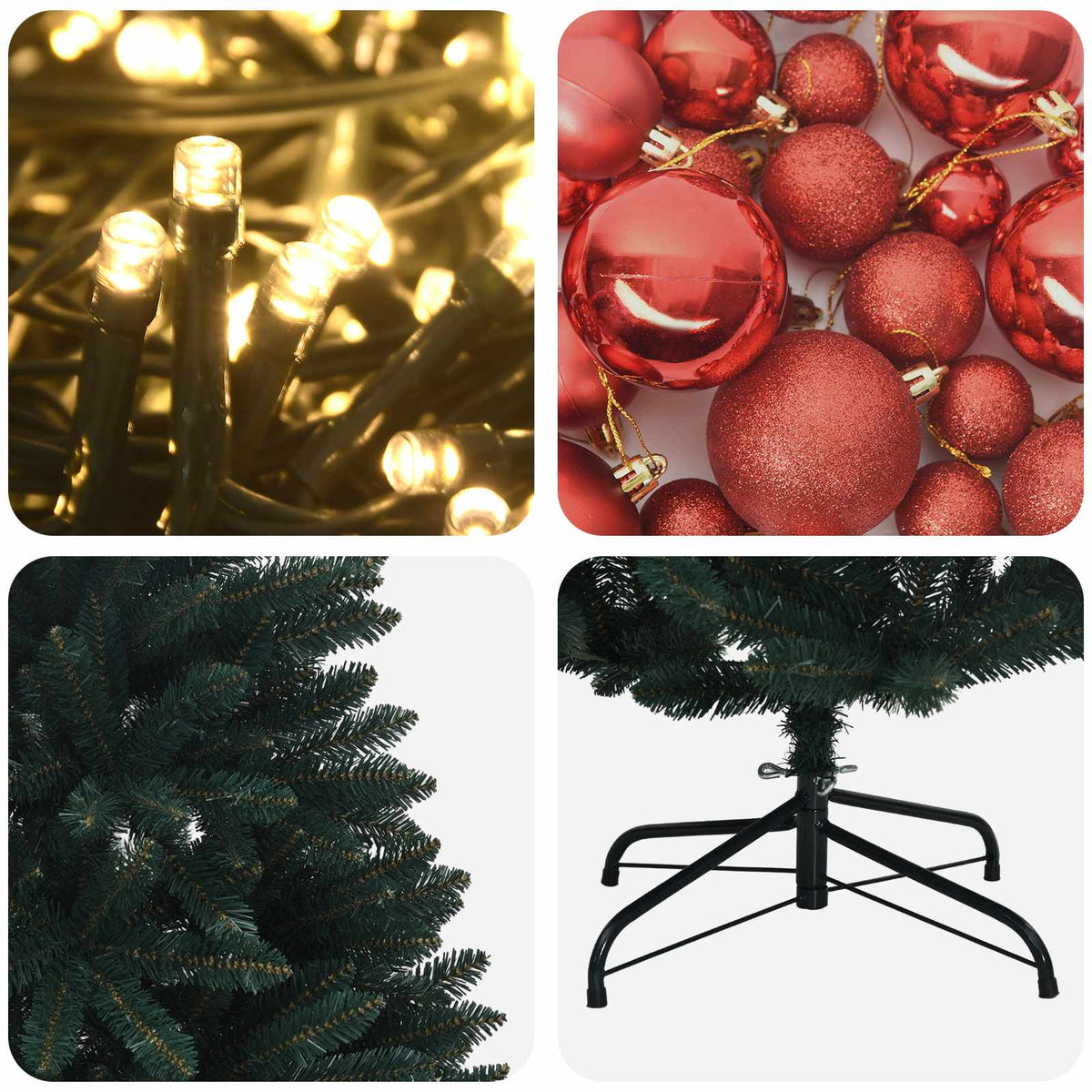 vidaXL Artificial Christmas Tree Dark Green with Bauble 300 cm