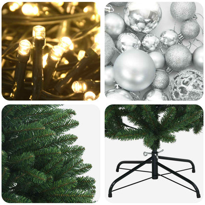 vidaXL Artificial Christmas Tree Mid-green with Bauble 300 cm 600 LEDs