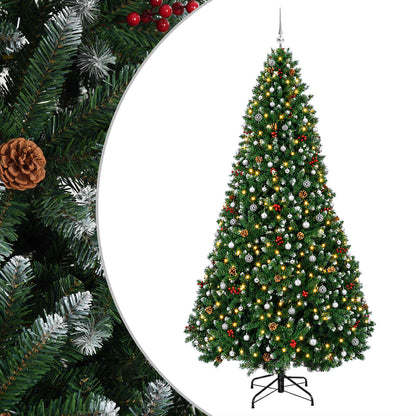 vidaXL Green Artificial Christmas Tree with Baubles 300 cm 300 LEDs