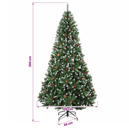 vidaXL Green Artificial Christmas Tree with Baubles 300 cm 300 LEDs
