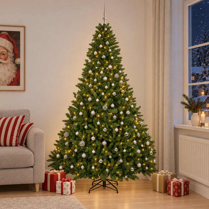 vidaXL Artificial Light Green Christmas Tree with Baubles 300 cm