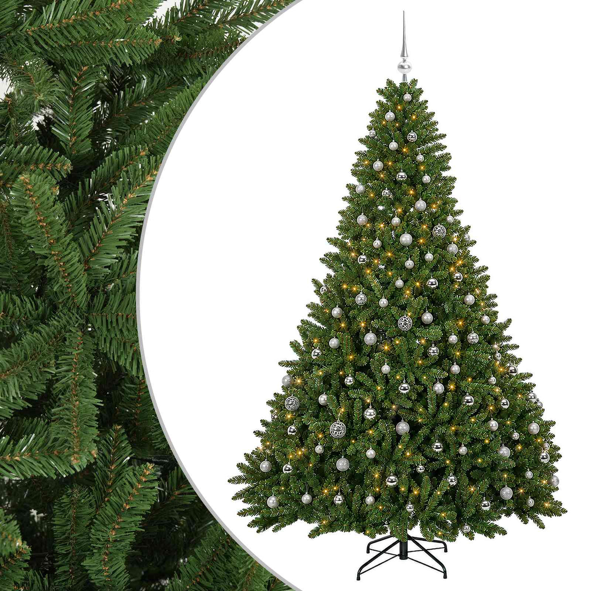 vidaXL Artificial Light Green Christmas Tree with Baubles 300 cm