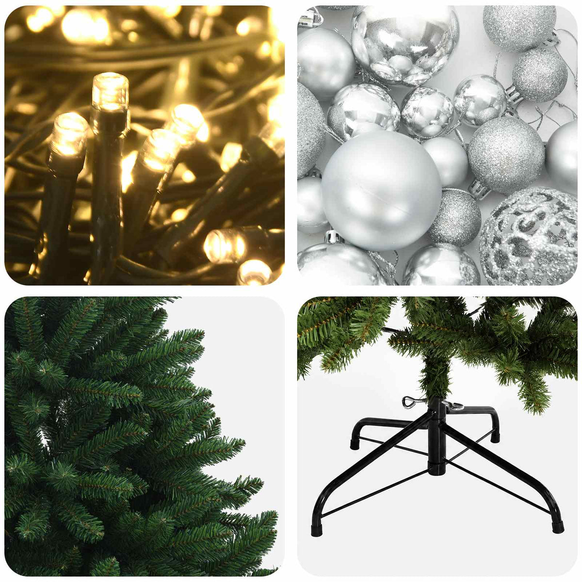 vidaXL Artificial Christmas Tree Mid-green with Ornament 270 cm